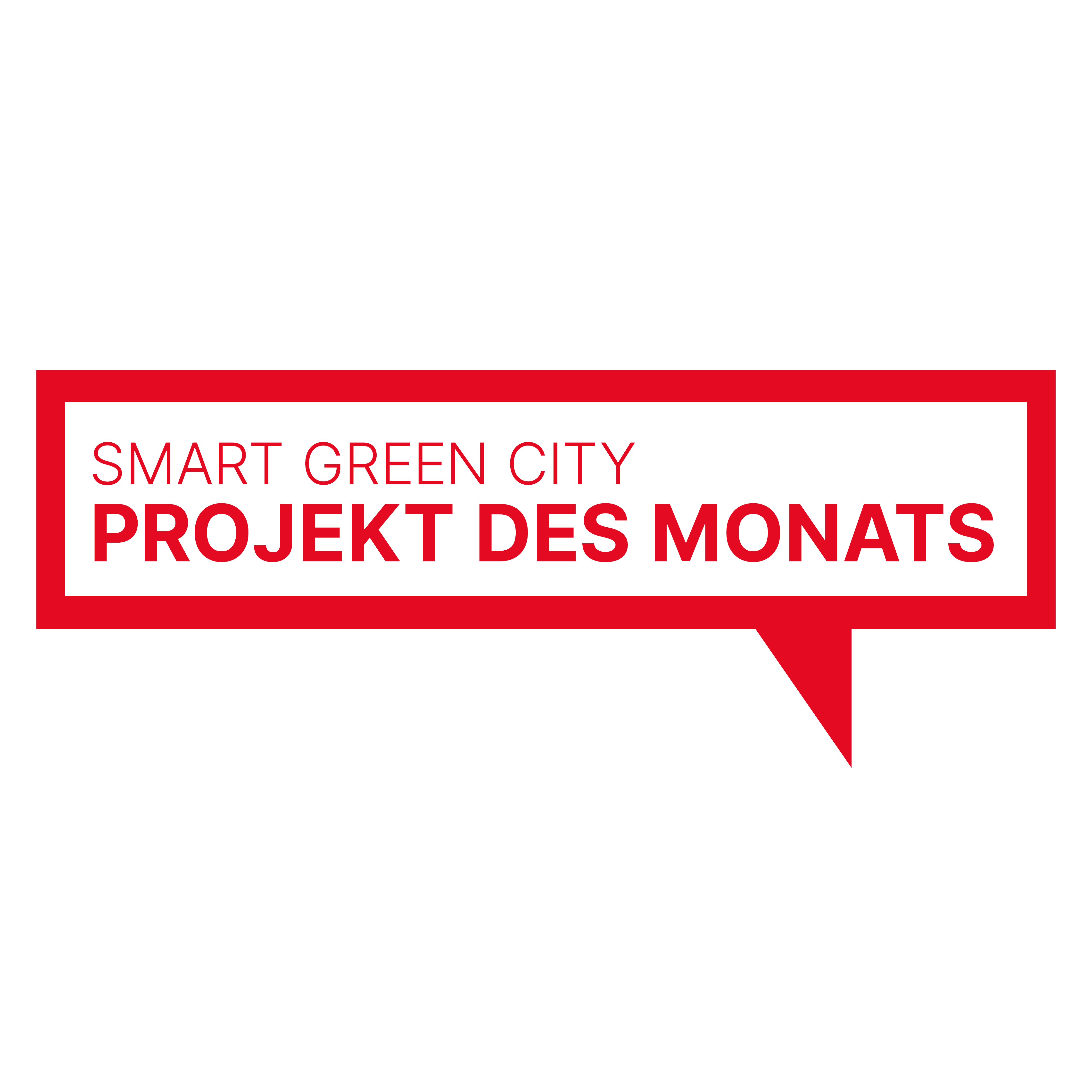 Sprechblase mit Smart Green CIty Projekt des Monats