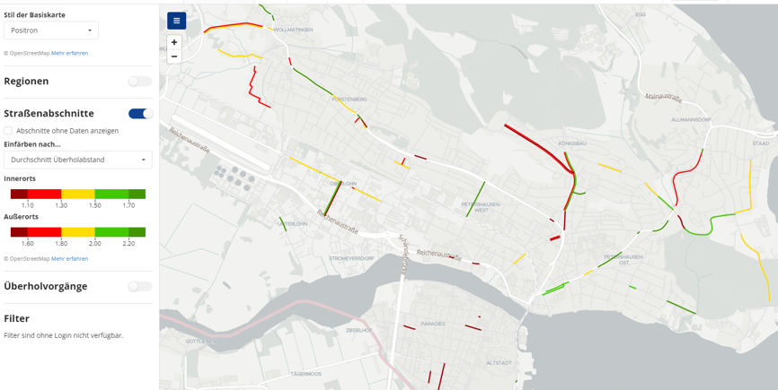 Open Bike Sensor: Karte von Konstanz 