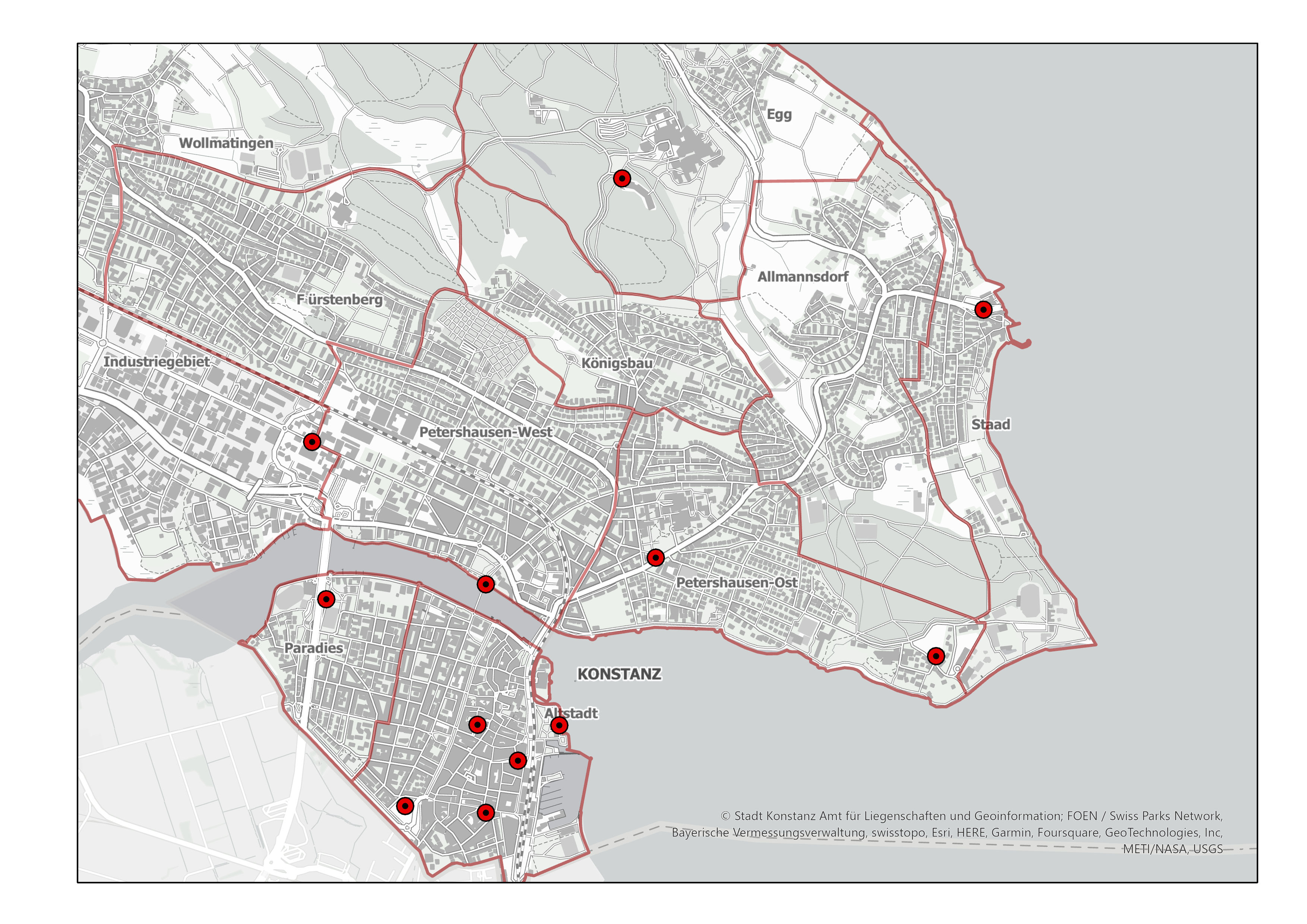 geplante Standorte der Wetterstationen 